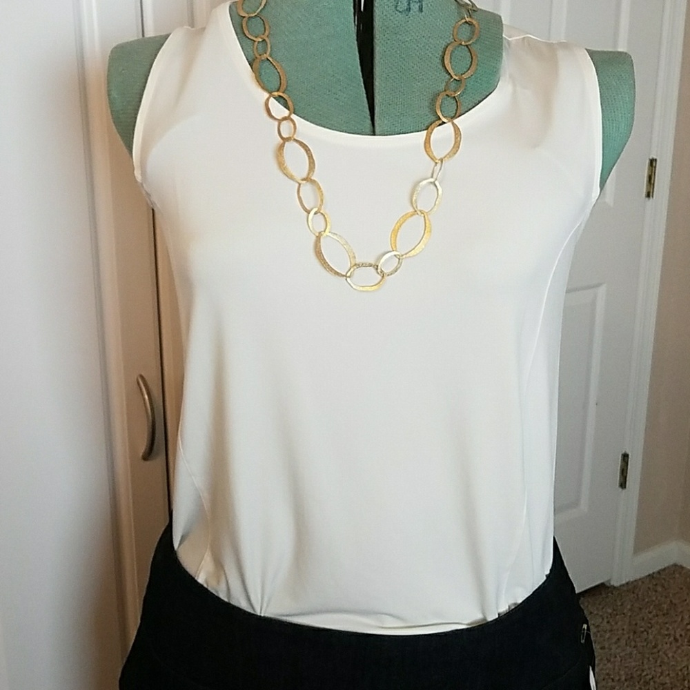 Avenue Sleeveless Top Cream Polyester size 18 / 20